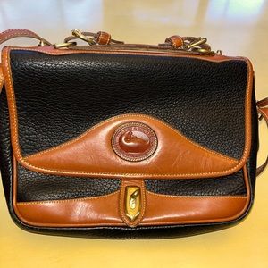 DOONEY & BOURKE Vintage Blue and Leather Shoulder Bag Purse